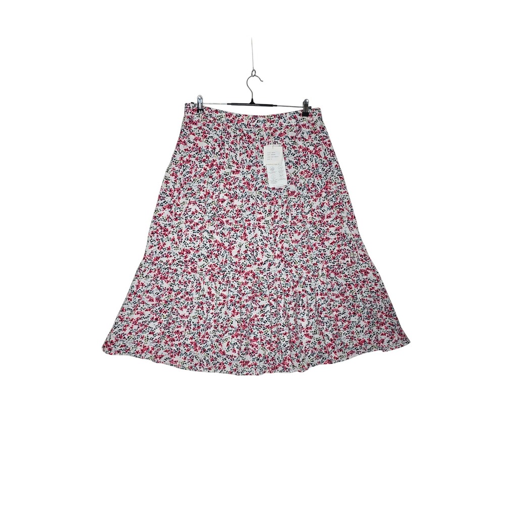Beachlunchlounge Ramona Pink Confetti Floral Midi Skirt XL EcoVero Viscose New